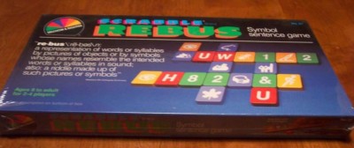SCRABBLE REBUS Symbol Sentence Board Game 1986 NEW