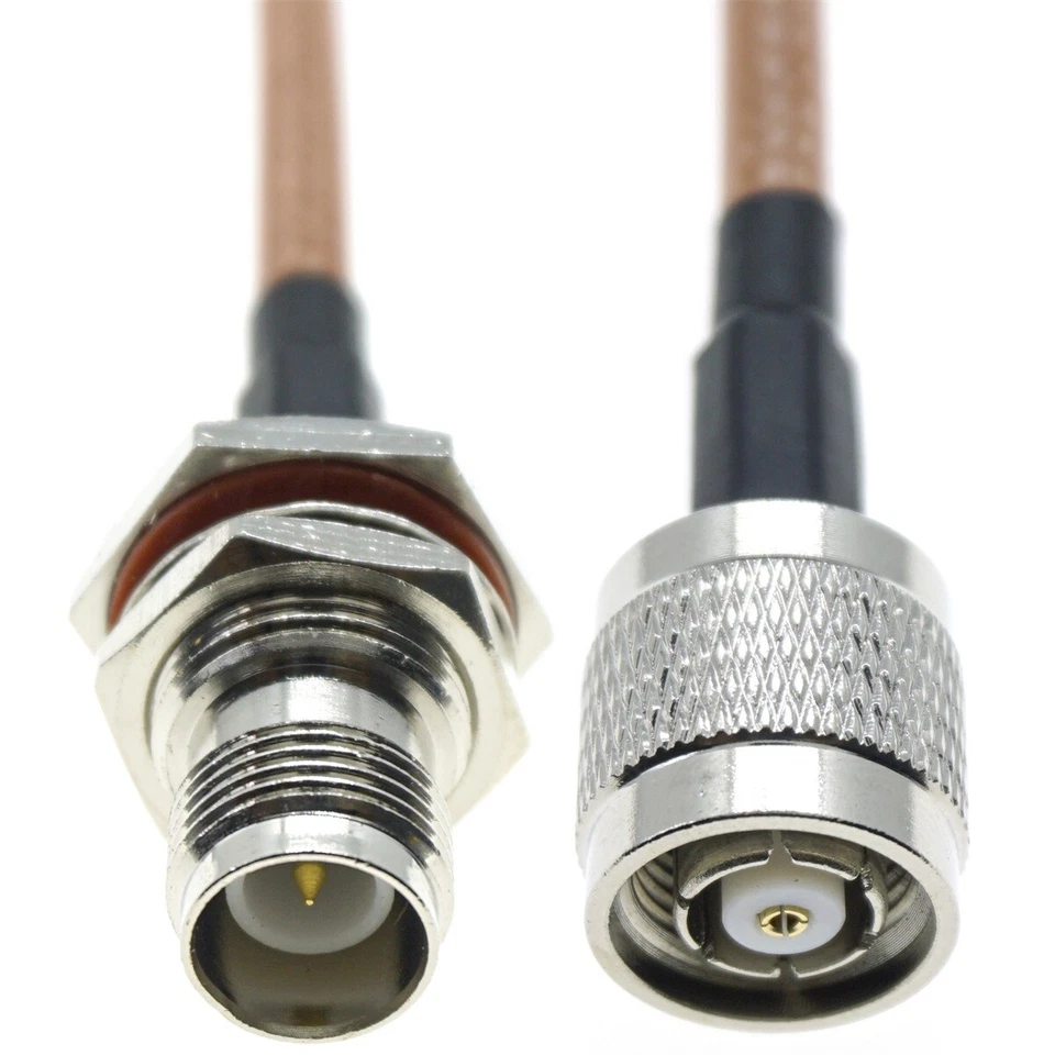 RG400 Cable RP-TNC male RP-TNC female Bulkhead RF Coaxial Pigtail Jumper Lot - Image 2 of 4