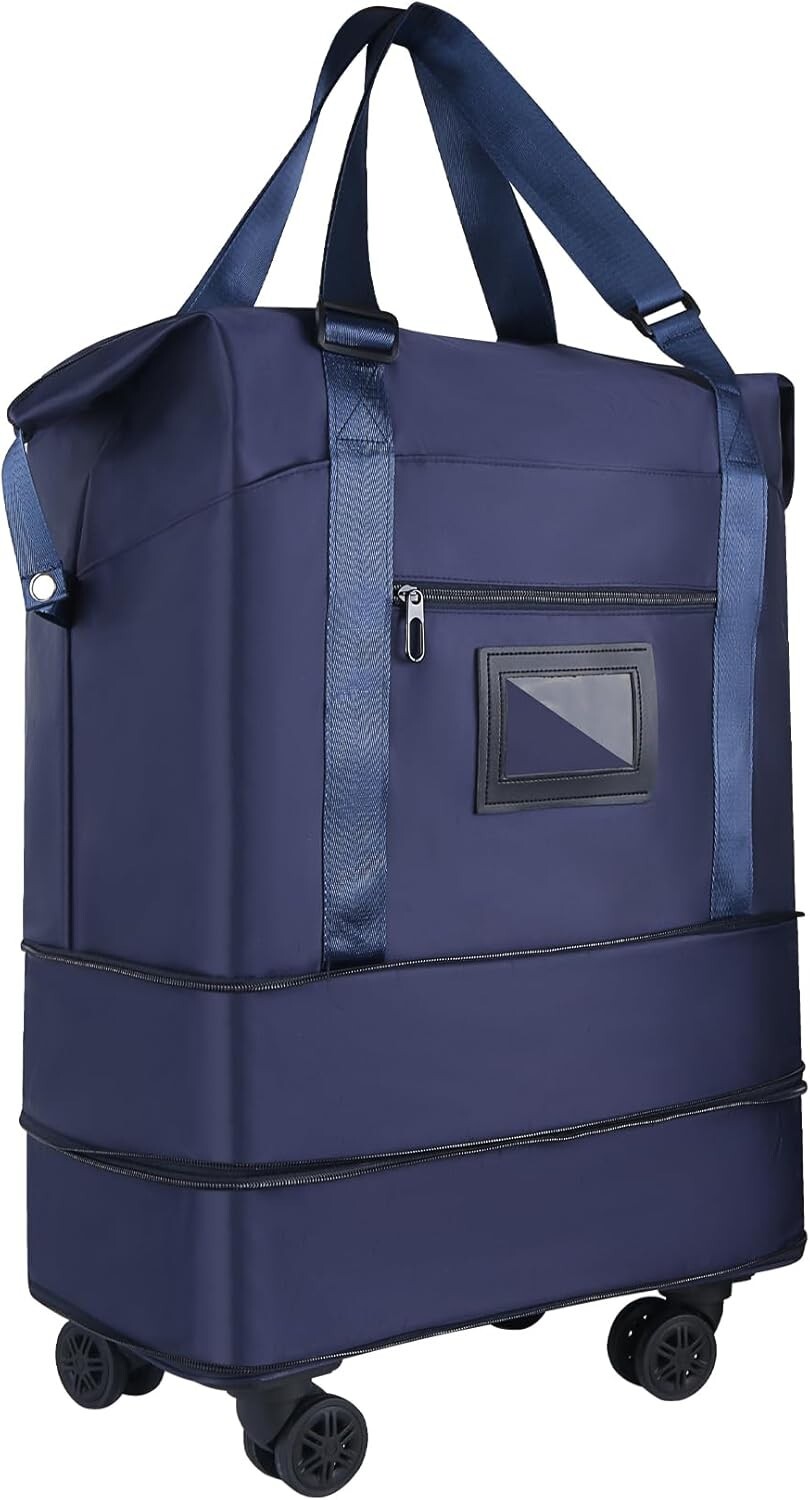 Travel Duffel Bag with Wheels Foldable Suitcase Luggage Expandable Carry On Bag