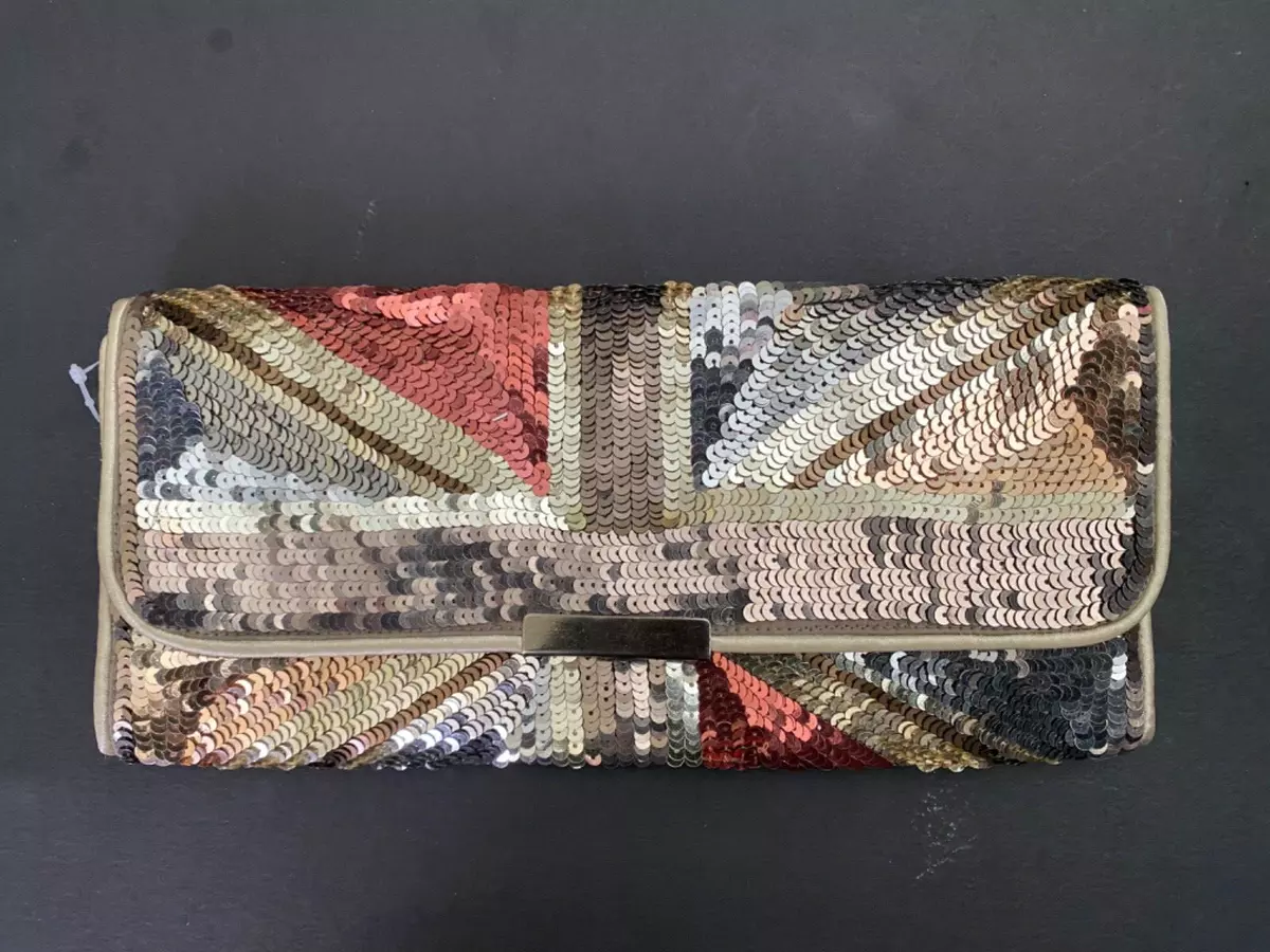 NEW ACCESSORIZE MONSOON UNIQUE SEQUIN UNION JACK CLUTCH BAG eBay