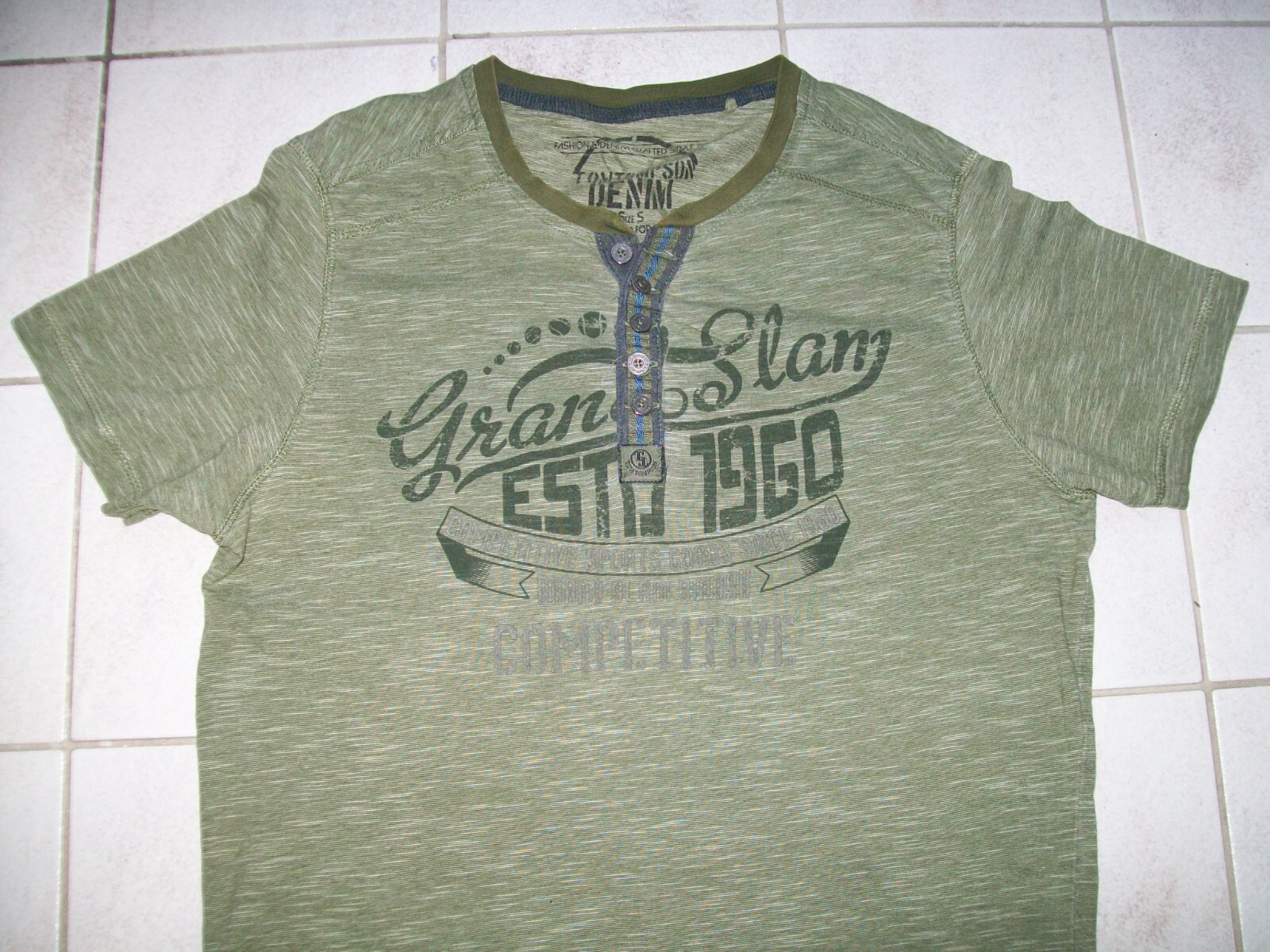 Shirt, kurzarm, Größe S, Tom Tompson, grün mit Logo eBay