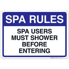 Spa Rules Sign, Pool Sign, SI-6671 