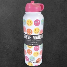 Steve Madden Pastel Smilies Insulated Bottle 37oz Stainless Steel BPA Free