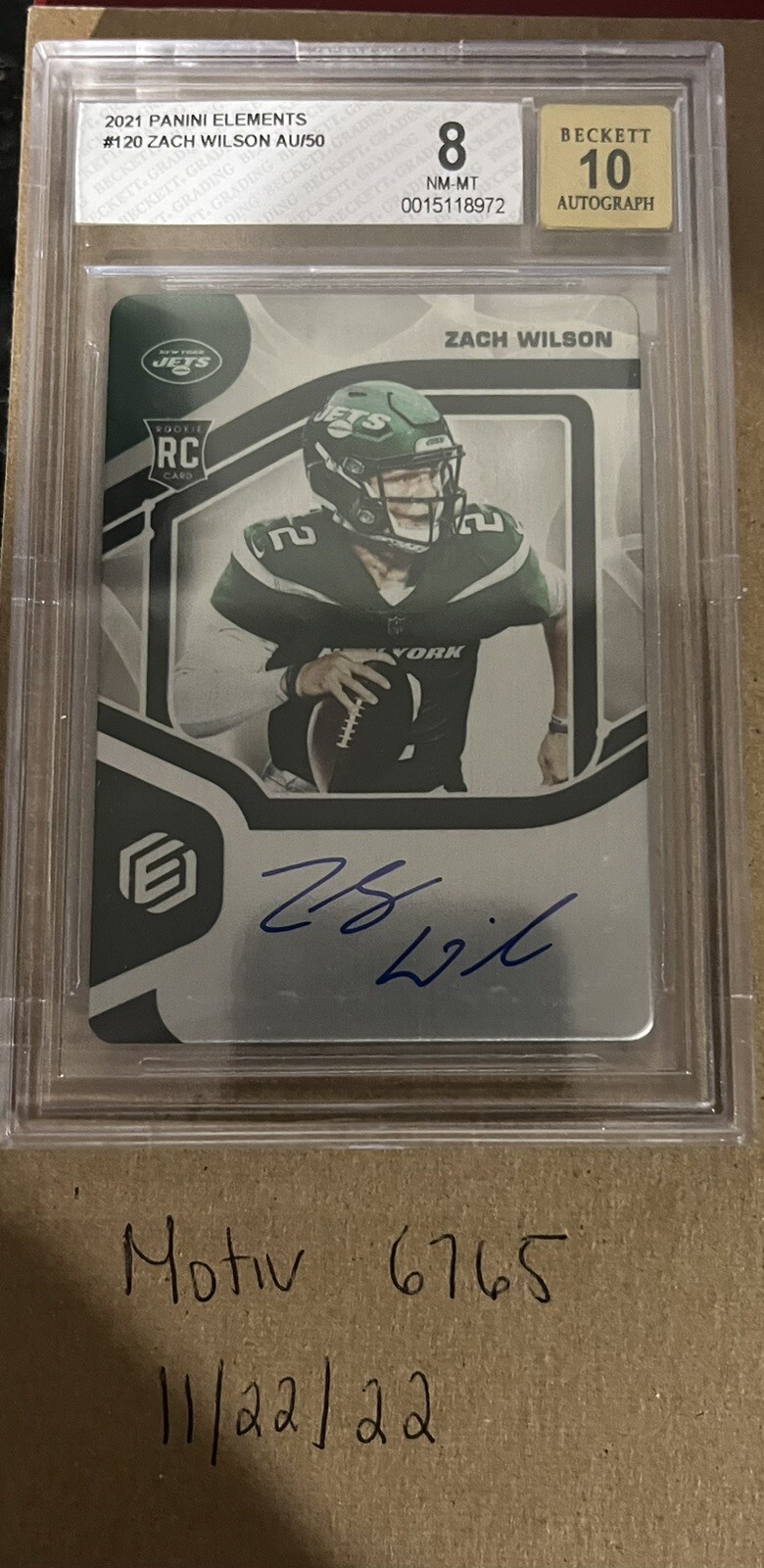 Zach Wilson Panini Elements #120 Signature