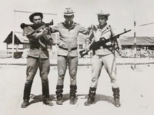 Soviet Soldiers Three Men Weapons 1970s Vintage Military Photo