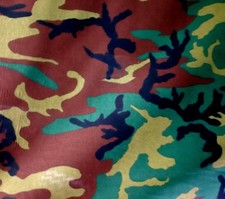 Woodland Camouflage Poly Cotton Fabric Large Army Print Utility 58" By The Yard