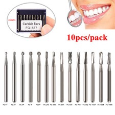 1-10 Kit Dental FG Tungsten Steel Carbide Burs Drill High-Speed Handpiece