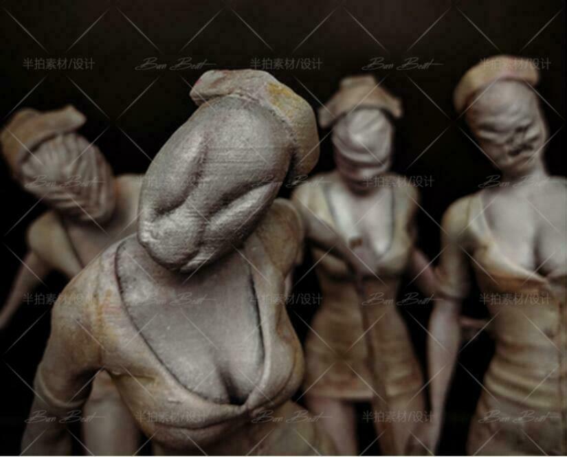 HOBBY STOCK 1/4 日影 Sexy Nurse Ver. In Stock Silent Hill Nurse Unpainted Figure Blank Kit Model GK