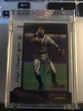 1998 BOWMAN CHROME BUYBACK AUTO #70 CHIPPER JONES 2006 STERLING ORIGINAL SP #1/2