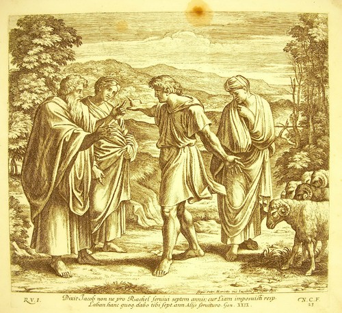 Jacob Rachel Liam Laban Gen XXIX La Bible Nico Chaperon 1649 ap Raphaël Vatican - Photo 1/4