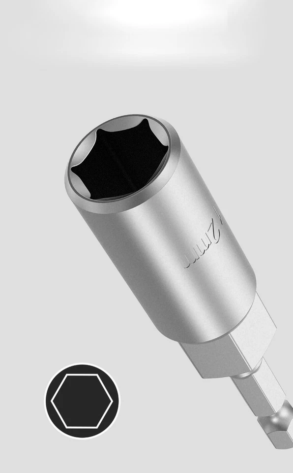 Nut Driver Bit Hex Magnetic Socket Impact Drill 5mm-19mm 1/4" Drive Insert Bits - Image 3 of 4