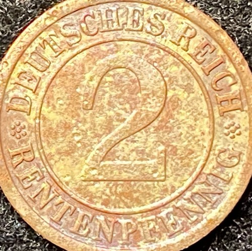 1923 **WEIMAR REPUBLIC** RENTENPFENNIG DEUTSCHES REICH ((GERMAN EMPIRE)) 2 COIN! - Picture 7 of 10