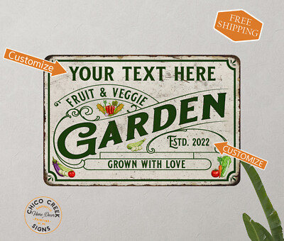 Personalized Fruit and Vegetable Garden Sign Greenhouse Backyard 108120119001