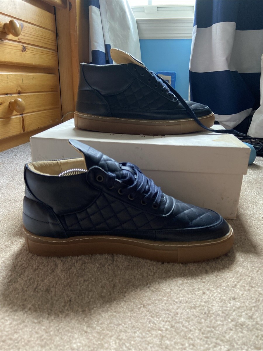 Kith X Filling Pieces Mid Top Navy Quilted Leather Men\'s Shoes Size Size 7.5 Kith Filling Pieces Mid Top Kith X Filling Pieces Mid Top  main image 3