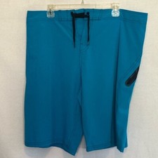 F-122 Men's OP Teal Blue Lined Summer Swim Board Shorts Size 38