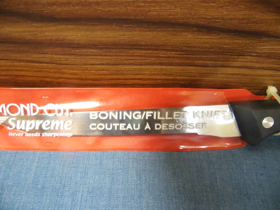 Cuchillo de filete deshuesado grande de acero inoxidable SUPREME corte diamante nuevo de stock mango de fácil agarre Foto 3 de 4