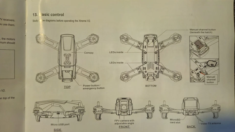 RC Logger DroneArt RC FPV Eye Xtreme v2 Drohne Quadrokopter Body + Motoren - Bild 3 von 4