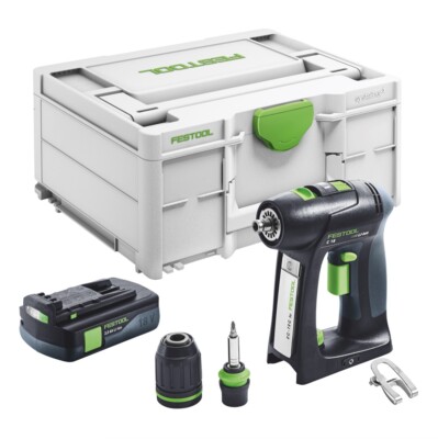 Festool C 18-Basic Akku Bohrschrauber 18 V 45 Nm + 1x Akku 3,0 Ah + Systainer