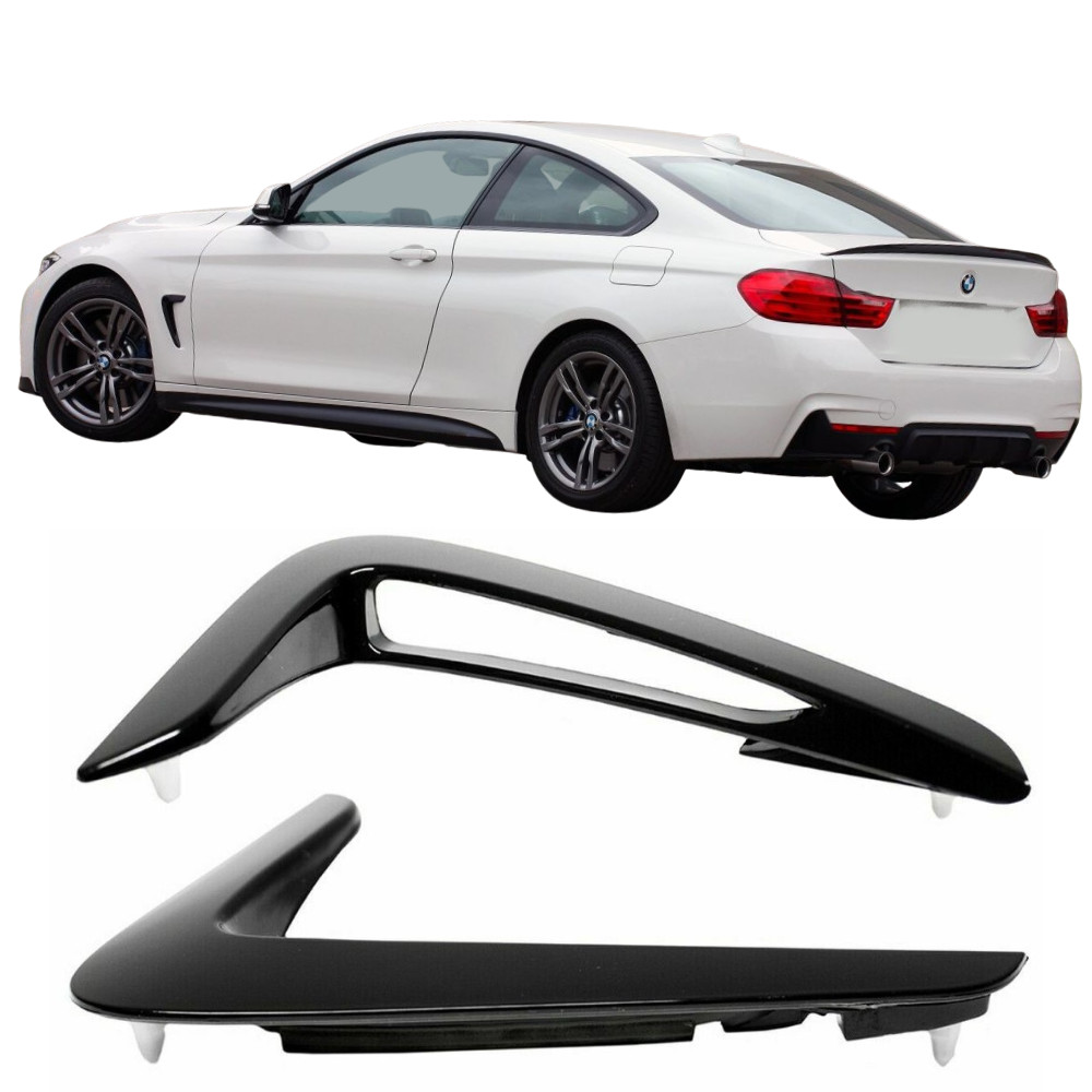 Grilles d'Aile Noir Brillant pour remplacer les ouies chromees sur BMW F32 F33 F36