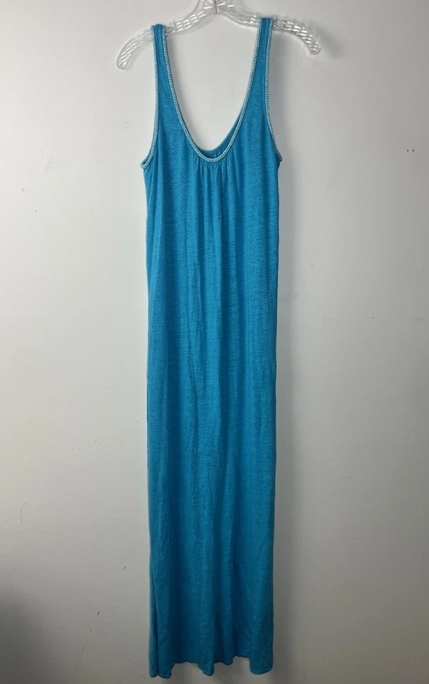 Calypso St Barth 100% Linen Maxi Tank Dress Size Small Blue Scoop Neck Cover Up - Image 2 of 4