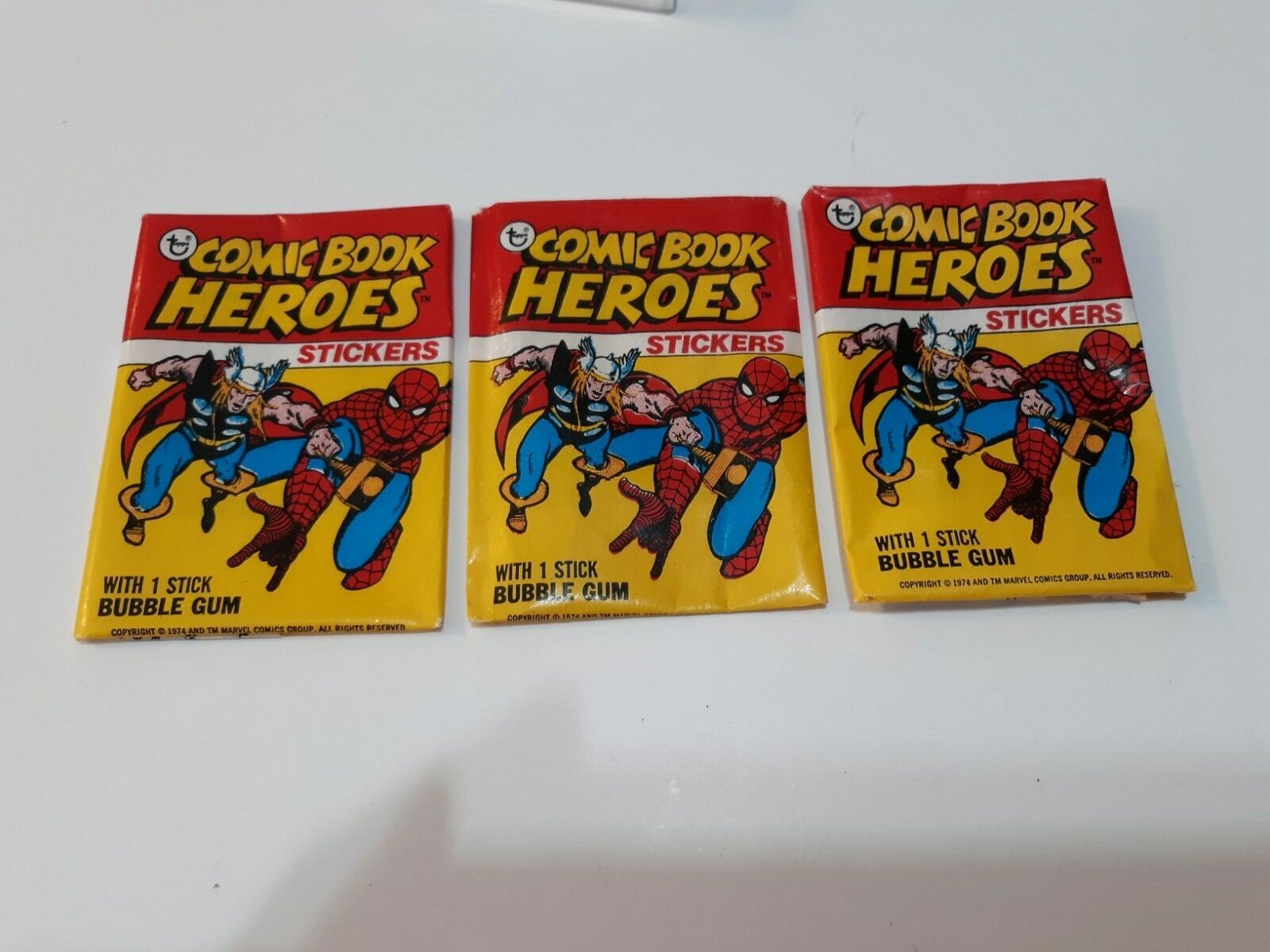 Hero Wrapper 1974 TOPPS COMIC BOOK HERO STICKERS WRAPPERS EMPTY LOT OF 3 | eBay
