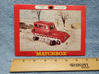 Vintage 1969 MATCHBOX No 35 Snow Tractor Mini FRAME TRAY PUZZLE  one flaw