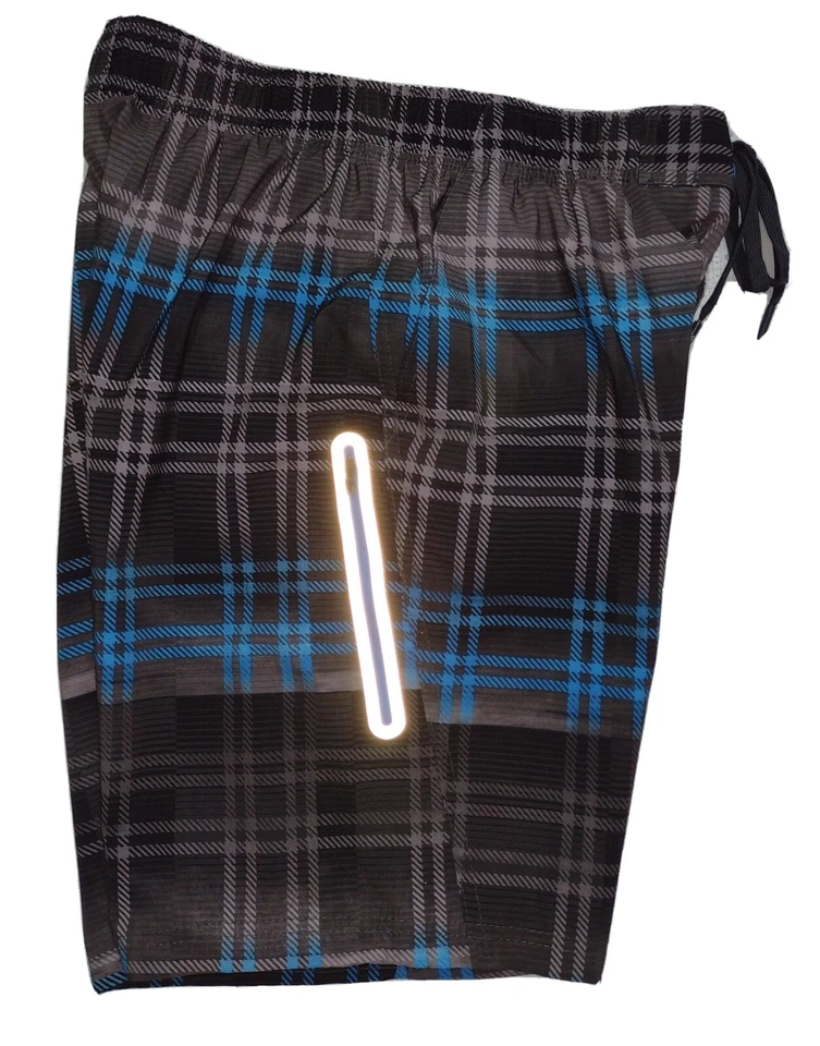 Pantalones Cortos de Natación ZeroXposur Para Hombre Medianos Ligeros Cremallera Lateral A Cuadros Foto 4 de 4