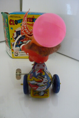 Jouet Ancien MTU – Tricycle De Clown En Métal, Mécanique à Clé, Années 60/70 (Neuf En Boîte)