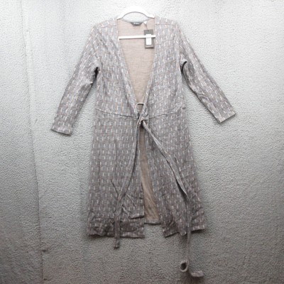 Ibex Juliet Ferryn Wrap Dress Merino Wool Womens M Stone Grey Heather Geometric