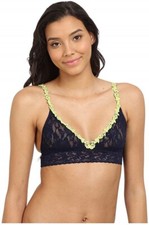 Hanky Panky 173247 Womens Venetian Lace Triangle Bralette Bra Navy Size Small