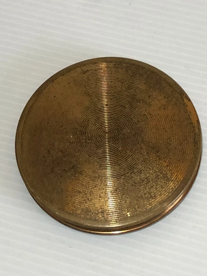 Ancien poudrier doré avec miroir vintage Décor d'oiseaux Cotty ? - Photo 3/4