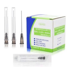 100 Pack 22 Ga 38mm 1.5IN Disposable Needles for Scientific and Industrial Di...