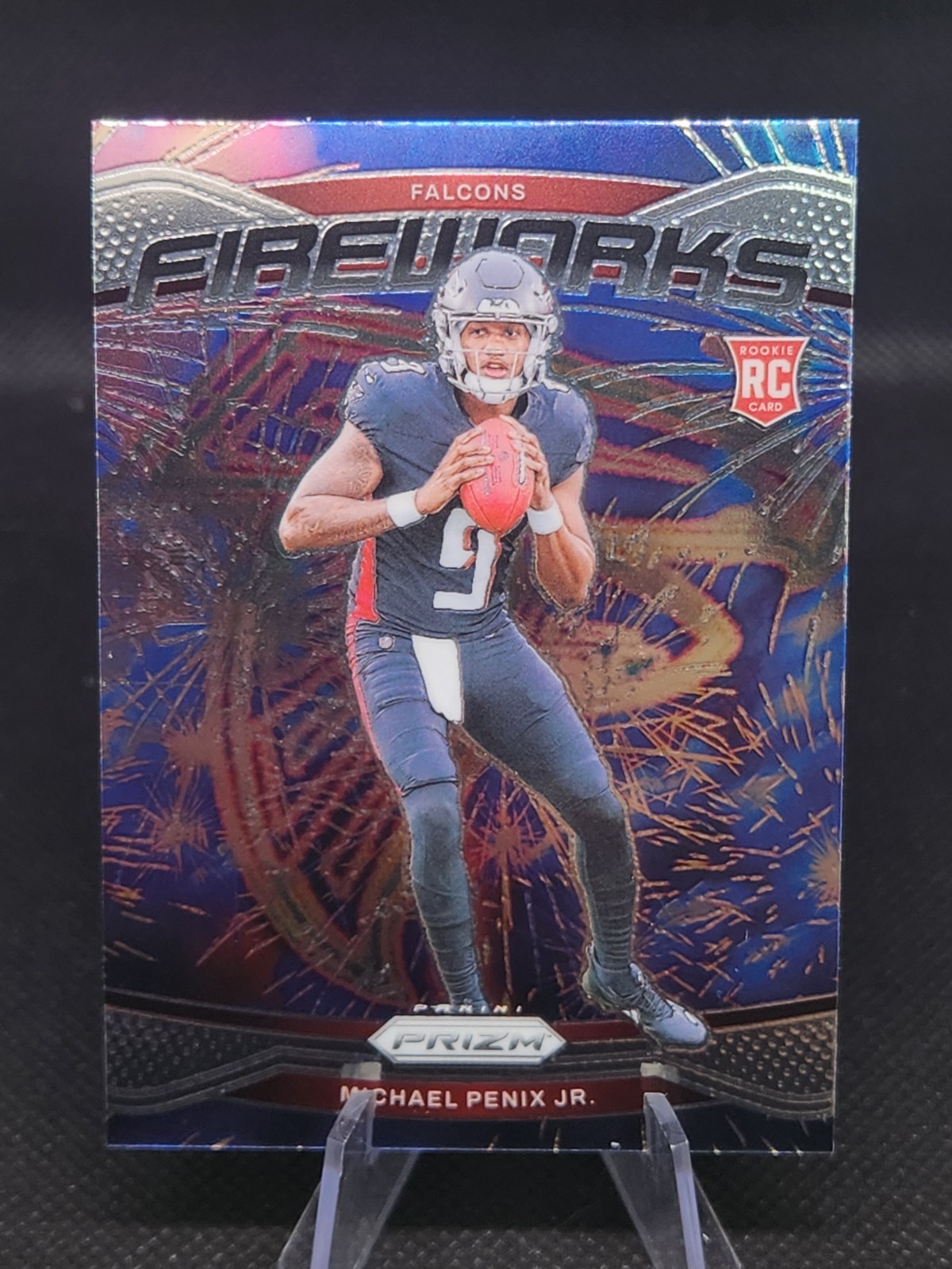 Michael Penix Jr. 2024 Panini Prizm RC Silver Fireworks #16 Falcons