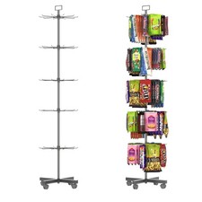 Retail Display Racks 5 Tier Spinning Display Stand, Movable Shop Spinner Rack...