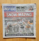 Patriots Win AFC Championship Boston Herald Newapaper  "Snow-Mazing" 1-26-26