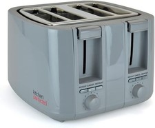 4 Slice Toaster Wide Slot Browning Defrost Reheat High Lift - Colour Choice