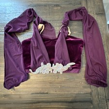 Weissman 2Piece Costume, Purple, Medium Adult, Mesh Skirt, Long Sleeve Crop Top
