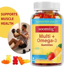 Multi Omega 3 Gummies Supports Healthy Body Muscle Mass Immune Health 60 Pills