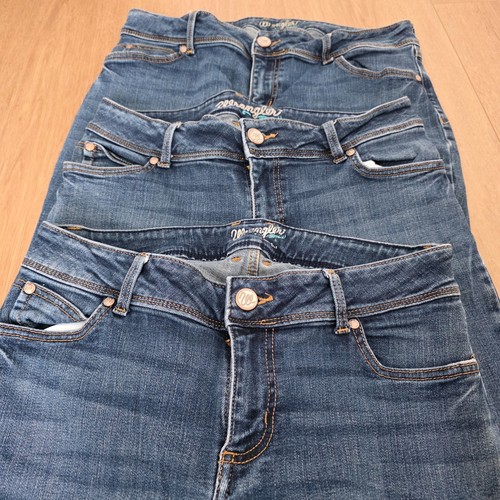 Wrangler Jeans Damen 34x30 blau Boot Cut Denim dunkle Waschung mittlerer Bund 3er-Set Y2K