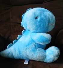 FAO Schwarz Glow Brights 13" Blue Dinosaur Plush Toy. Lights/Sound New Condition