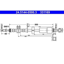 Bremsschlauch ATE 24.5144-0500.3 für Citroën Peugeot C8