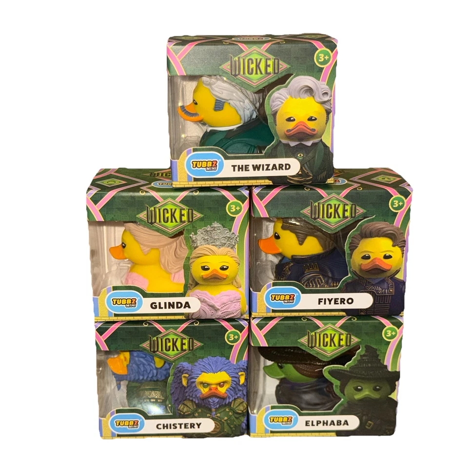 Mini TUBBZ WICKED Conjunto de 5 Jeep Chistery Fiyero Wizard Glinda Elphaba Duck NOVO - Imagem 4 de 4