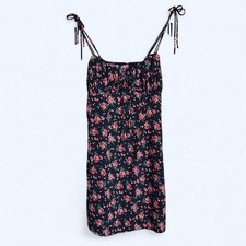 Floral Mini Dress Black Red Tie Shoulder Nasty Gal 2