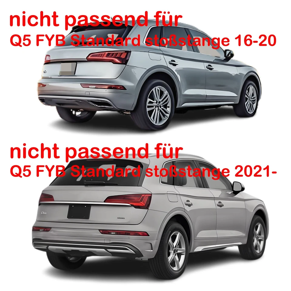 Se adapta a Audi Q5 FY S-Line paquete 16-20 SQ5 estilo difusor trasero tubo de escape negro - Imagen 4 de 4