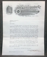 Antique Letterhead Ephemera McKenzie Engraving Company Boston MA 1917 Paper