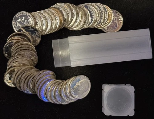 Roll (50) 1961 90% Silver Proof Roosevelt Dimes, BU Brilliant Uncirculated, Gem