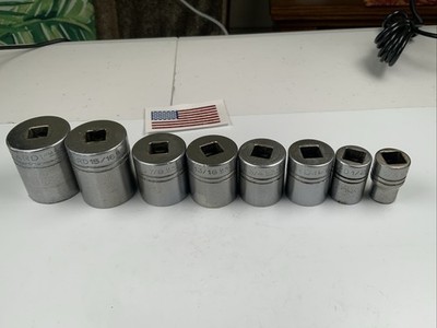 Wizard 7pc 3/8 Drive SAE Sockets, 1in. Max - 3/8in. Min. USA