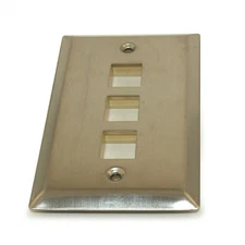 Wallplate: Keystone  3 Hole - Stainless Steel