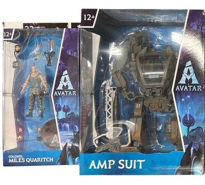 Lot of 2: McFarlane Avatar AMP Suit Mega Figure Box DMG & Colonel Miles Quaritch