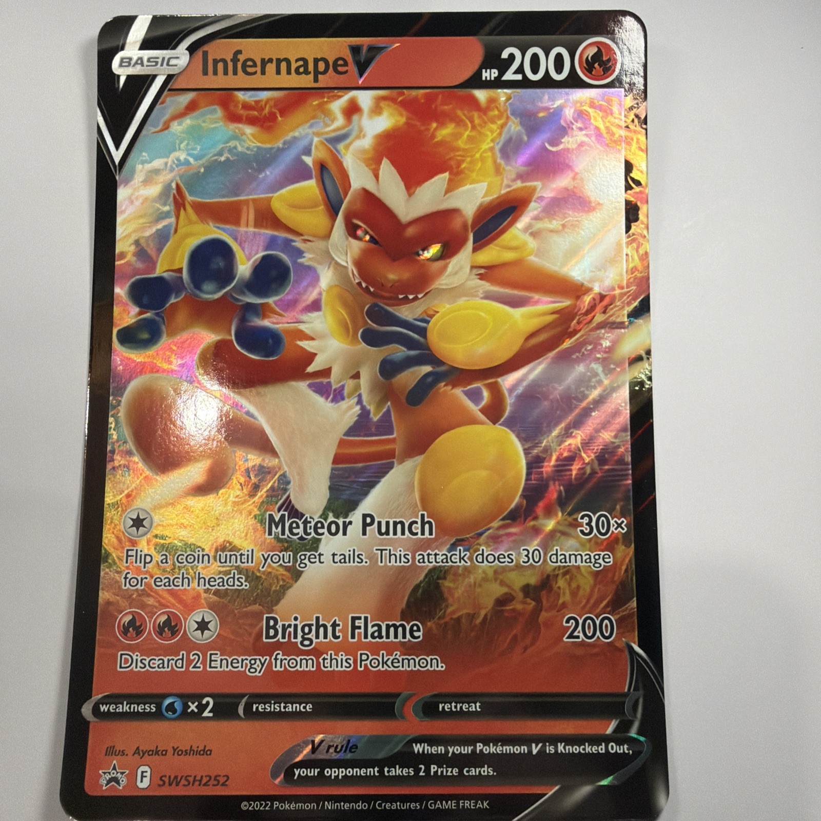 Pokemon SWSH252 Black Star Promo INFERNAPE V JUMBO /Oversized Promo Card